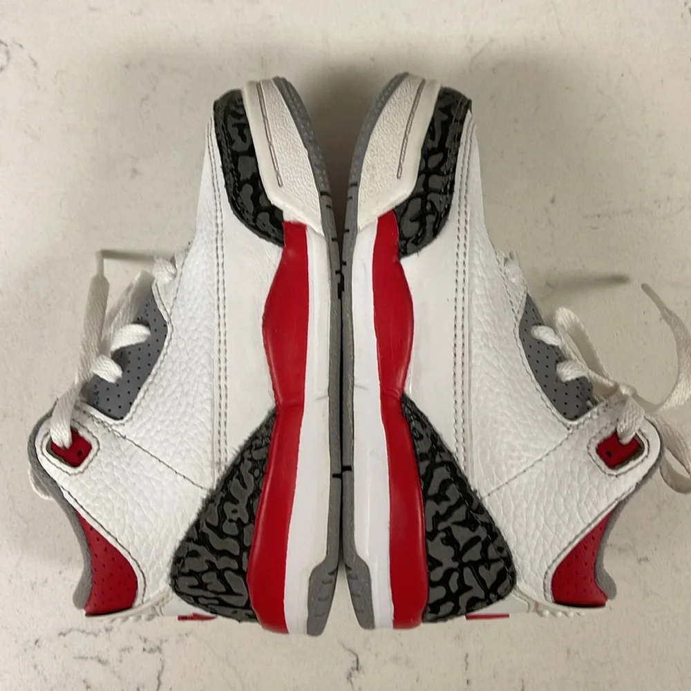 Nike Air Jordan 3 III Retro Fire Red/Wht Cement DM0966-160 Kids Shoes Size 8 C